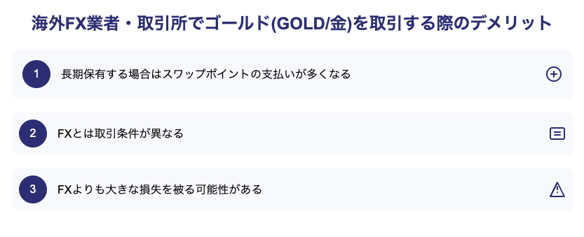 海外FX業者でゴールドを取引するデメリット
